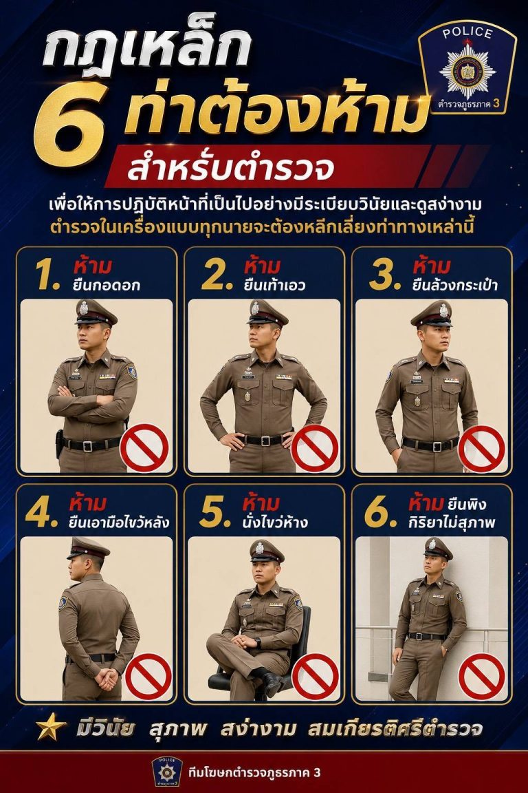กฎเหล็ก 6 ท่าต้องห้ามสำหรับตำรวจ