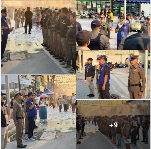 พ.ต.อ.ชัชชัย ไหมวันทา ผกก.สภ.พยัคฆภูมิพิสัย ปล่อยแถวในการดูแลรักษาความสงบเรียบร้อยงานสงกรานต์